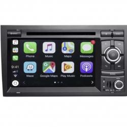 Autoradio GPS écran tactile avec boutons classique Bluetooth Android & Apple Carplay Android Audi A4, S4, RS4 + caméra de recul