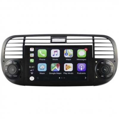 Autoradio GPS écran tactile avec boutons classique Bluetooth Android & Apple Carplay Fiat 500 2007 à 2015 + caméra de recul