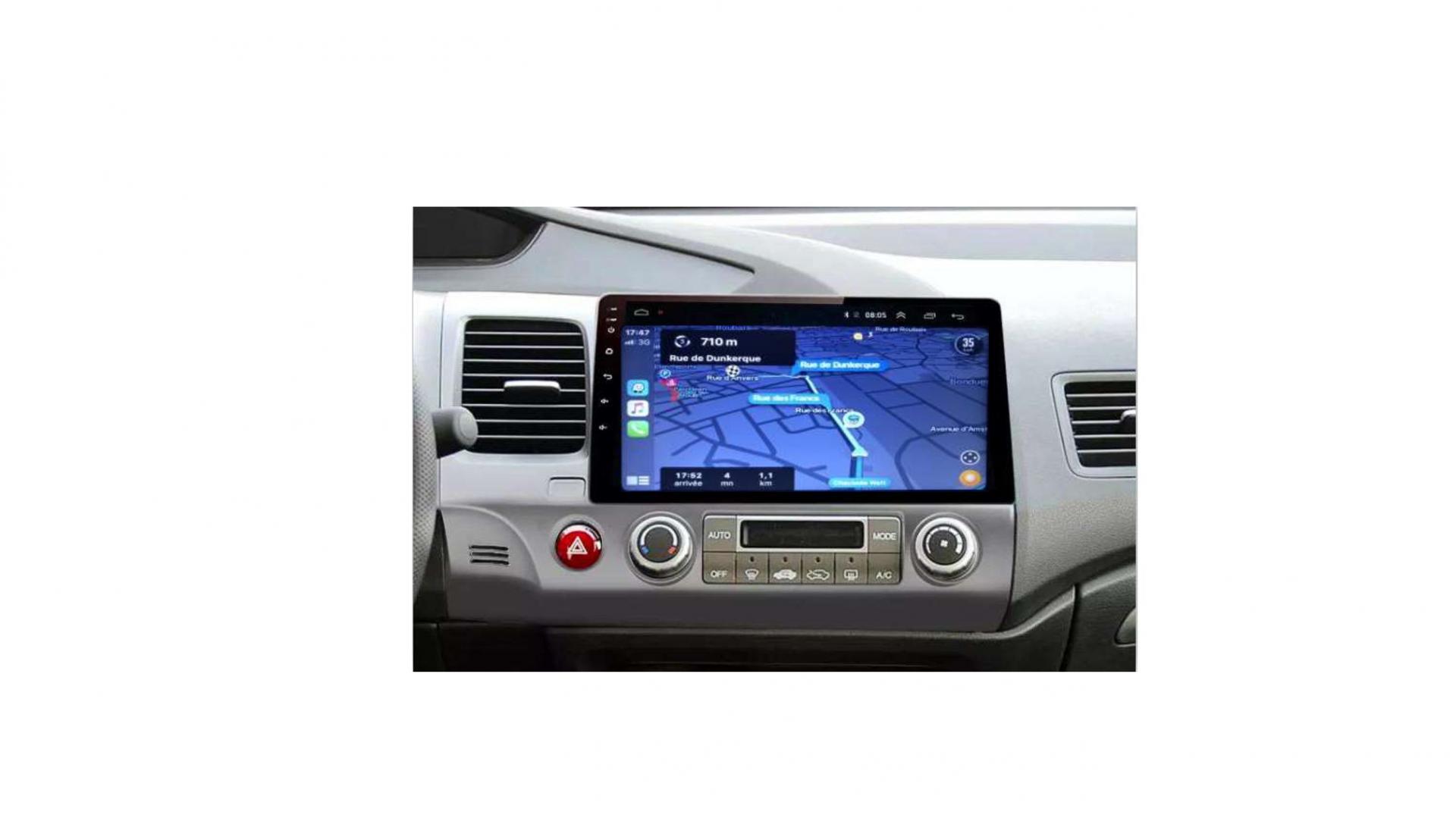 Autoradio androi d auto carplay gps bluetooth honda civic 2006 2011 8