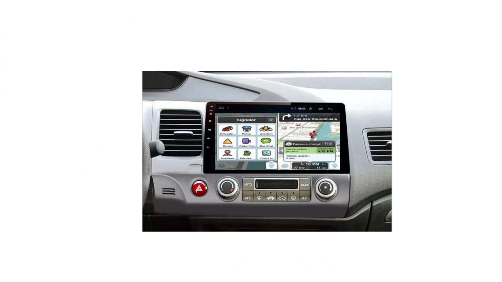Autoradio androi d auto carplay gps bluetooth honda civic 2006 2011 9