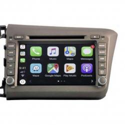 Autoradio tactile GPS Bluetooth Android & Apple Carplay Honda Civic à partir de 2012 + caméra de recul