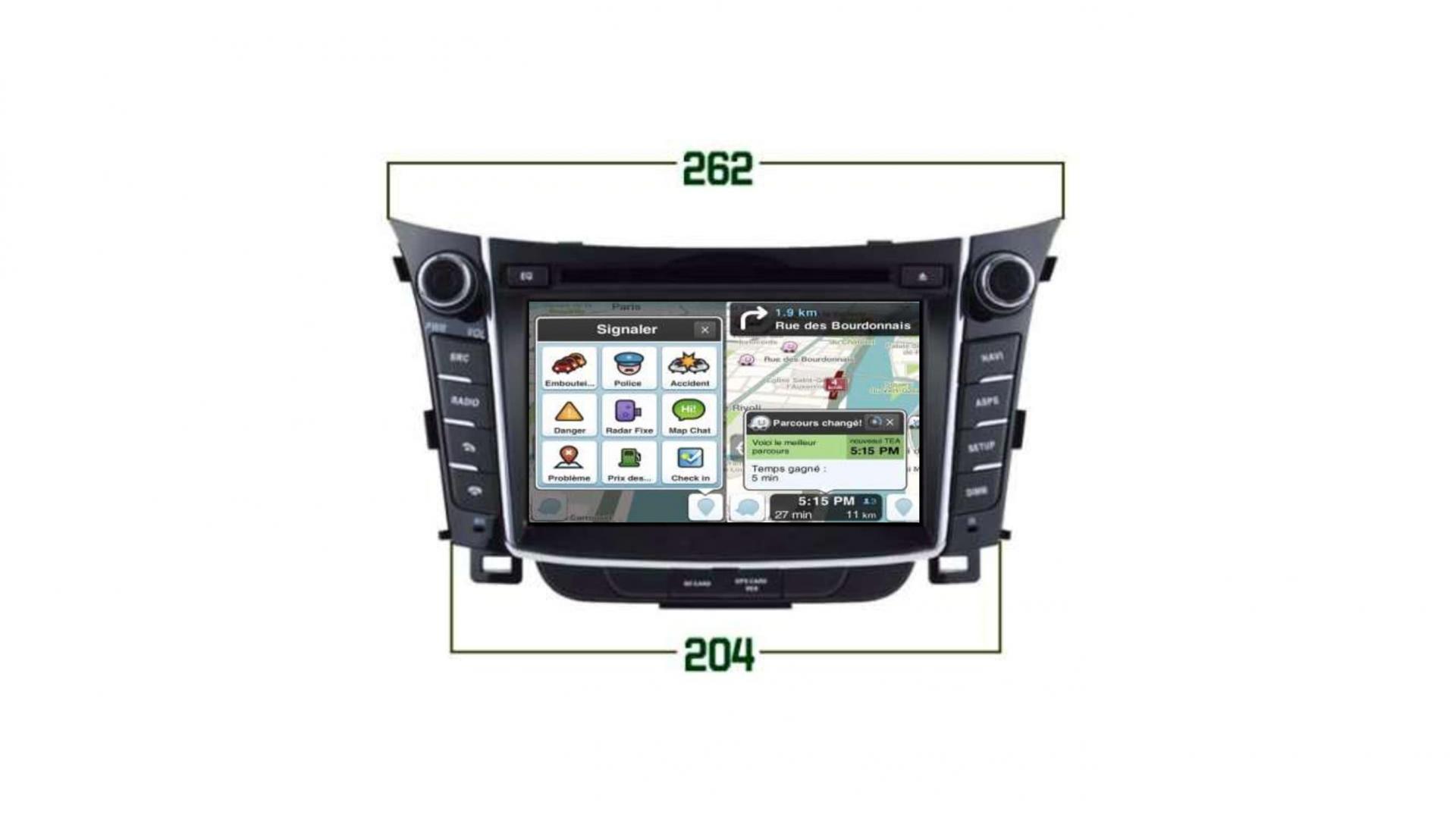 Autoradio androi d auto carplay gps bluetooth hyundai i30 depuis 2013 2