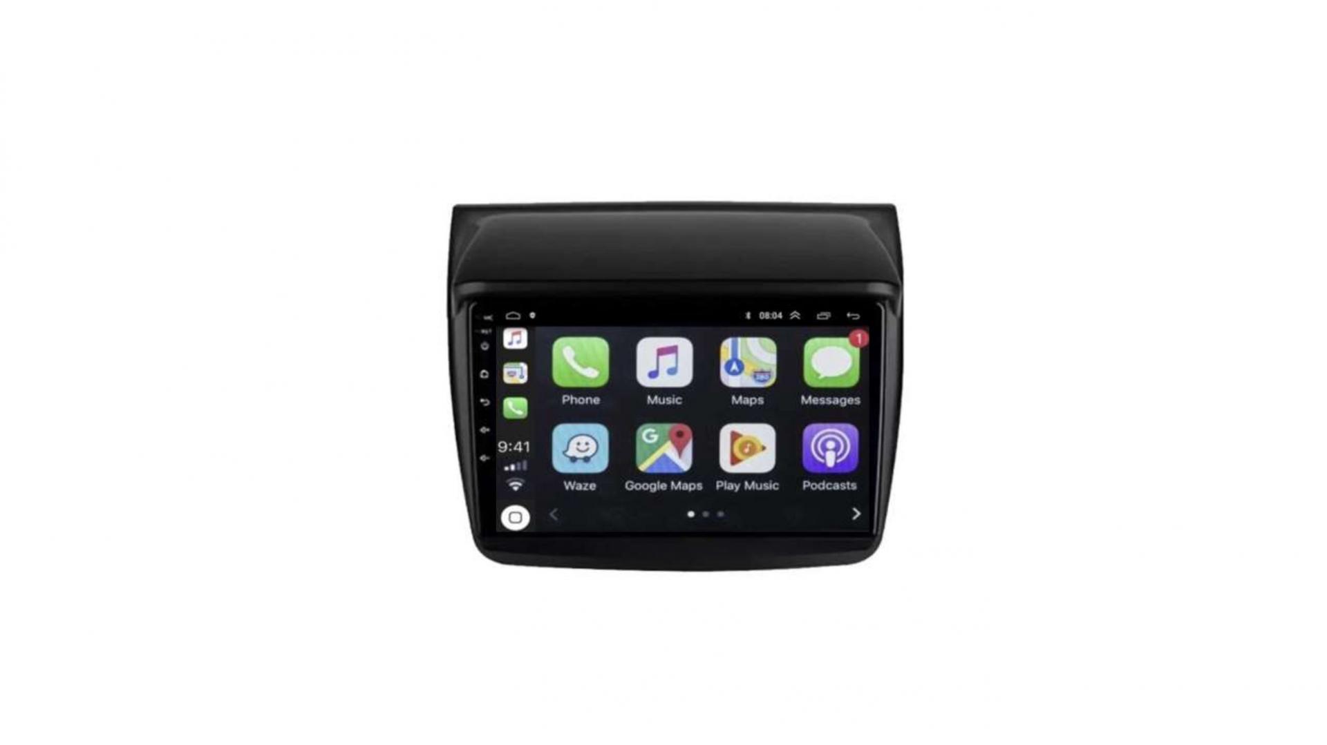 ADMLZQQ Android Autoradio 2 Din GPS Navigation pour Mitsubishi L200/Pajero Sport 2 2008-2016 avec Système Mains Libres Bluetooth GPS 9 Pouces Caméra De Recul À Écran Tactile Mirrorlink OBD2 
