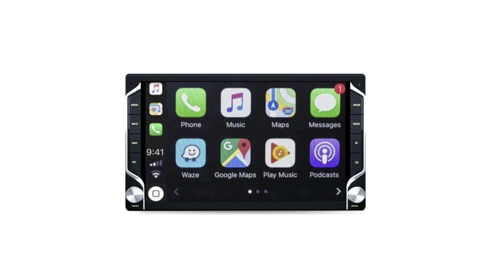 Autoradio tactile GPS Bluetooth Android & Apple Carplay VW Golf 4,Polo,Passat,Bora,Sharan,T4,T5  et Crafter + caméra de recul