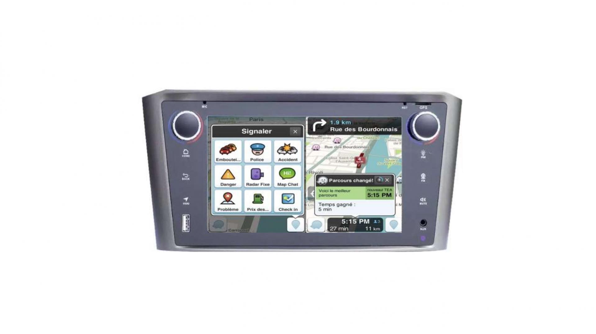 Autoradio full tactile android auto carplay gps bluetooth toyota avensis de 2002 a 2008 10