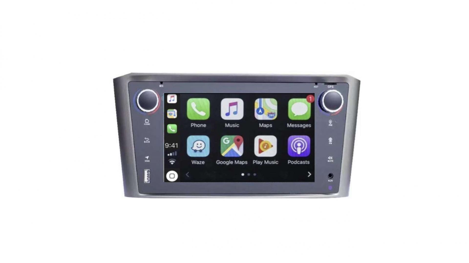 Autoradio full tactile android auto carplay gps bluetooth toyota avensis de 2002 a 2008 7