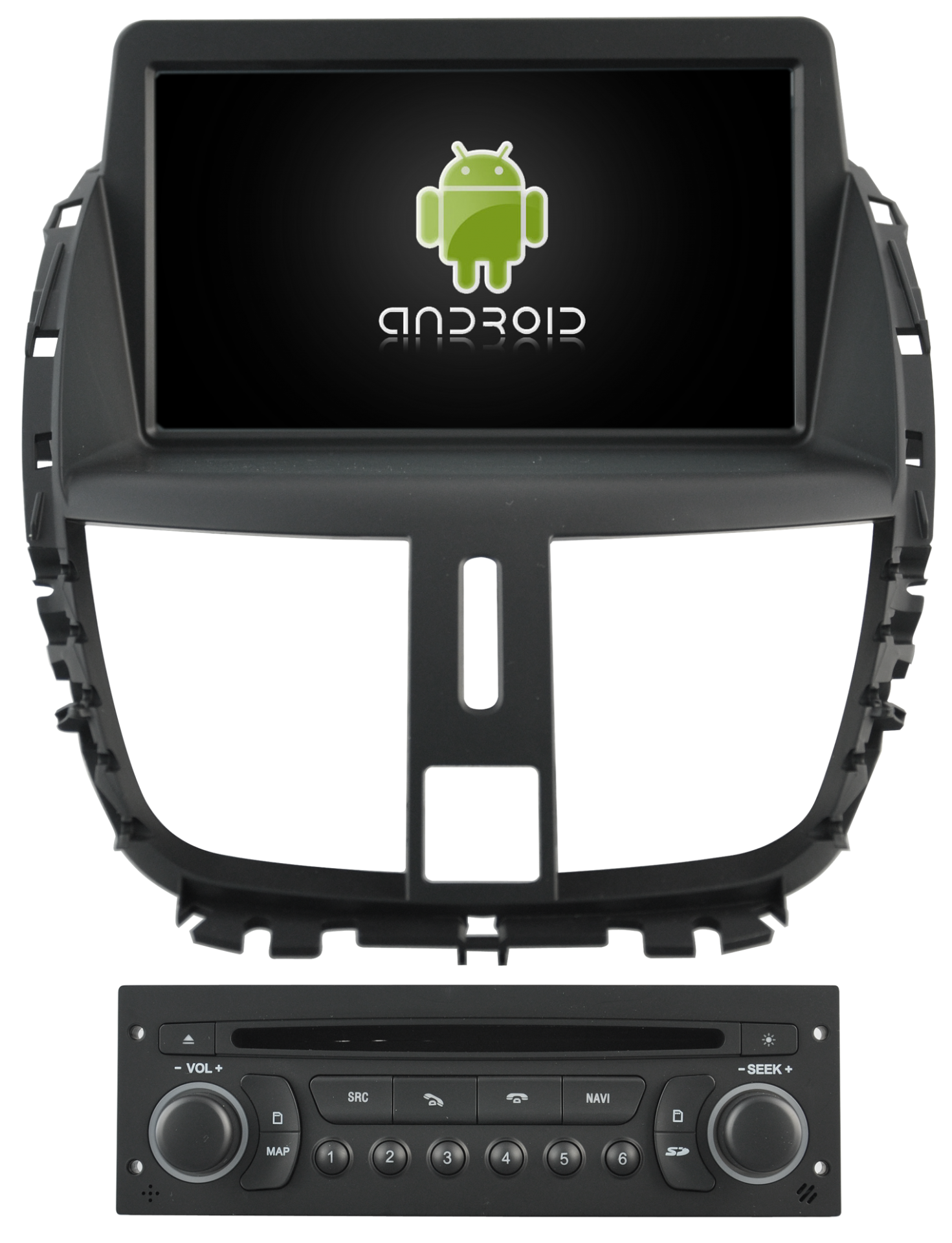 AUTORADIO ANDROÏD GPS BLUETOOTH PEUGEOT 206+, 207, 207 CC, 207 SW