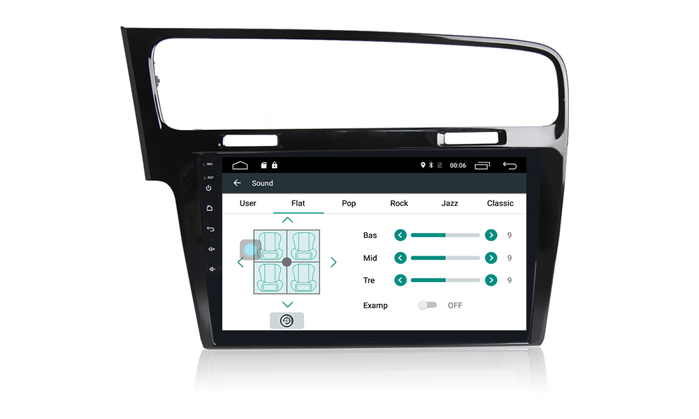 Autoradio gps bluetooth volkswagen golf 7 android camera de recul commande au volant ipod tv dvbt 3g 4g pas cher wifi poste usb sd tnt double 2 din vw canbus iphone samsung www gps