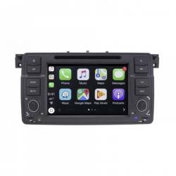 Autoradio GPS écran tactile avec boutons classique Bluetooth Android & Apple Carplay BMW Série 3 E46 et M3 1998-2007 + caméra de recul