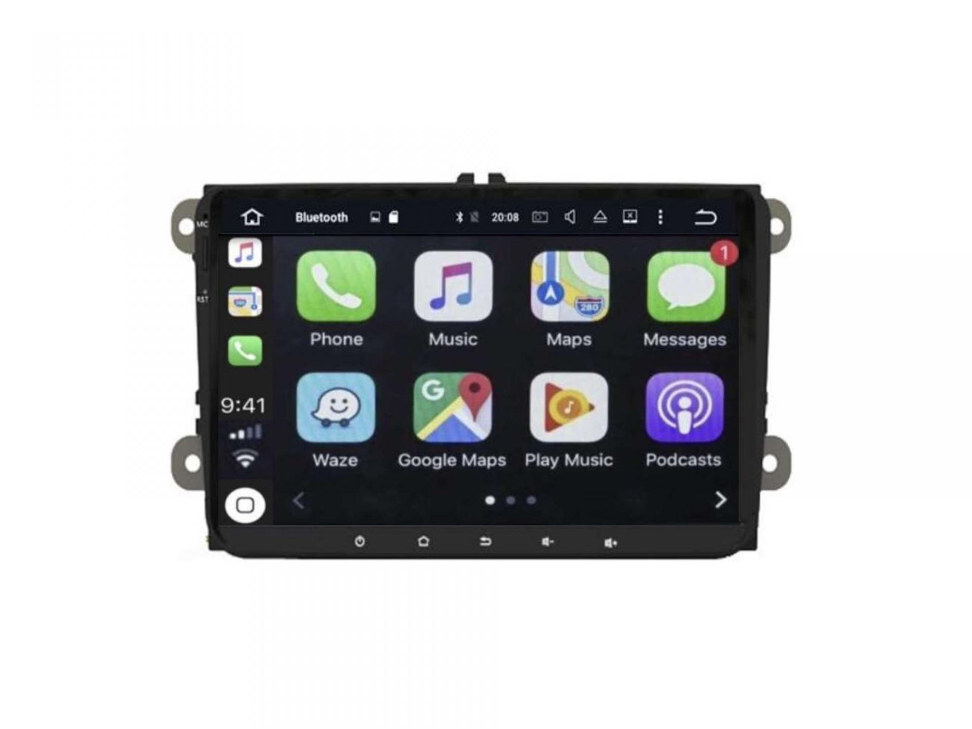 Autoradio GPS full tactile Bluetooth Android & Apple Carplay VW Golf 5 et  6,Touran,Tiguan,Passat,Beetle,T5,T6Polo,EOS,Scirocco