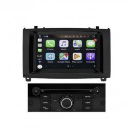 Autoradio GPS écran entièrement tactile noir Bluetooth Android & Apple Carplay Peugeot 407 de 2004 à 2010 + caméra de recul