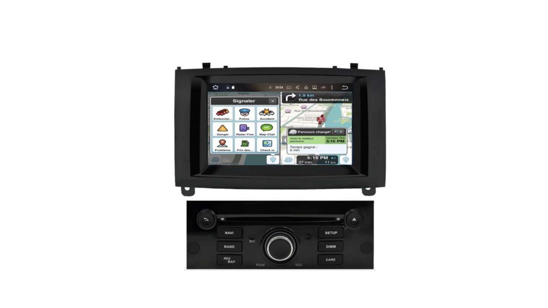 AUTORADIO GPS ANDROID 11 POUR PEUGEOT 407 04–10