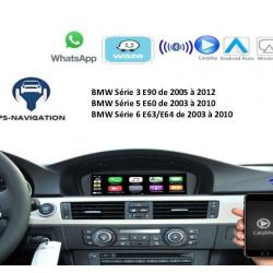Boîtier Apple Carplay & Android Auto pour BMW Série 3 E90 de 2005 à 2012 et Série 5 et Série 6 de 2003 à 2010 Série 7 E65 E66
