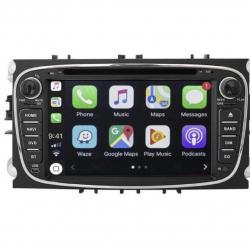 Autoradio tactile GPS Bluetooth Android & Apple Carplay Ford Focus, Transit, C-Max, S-Max Galaxy et Mondeo + caméra de recul