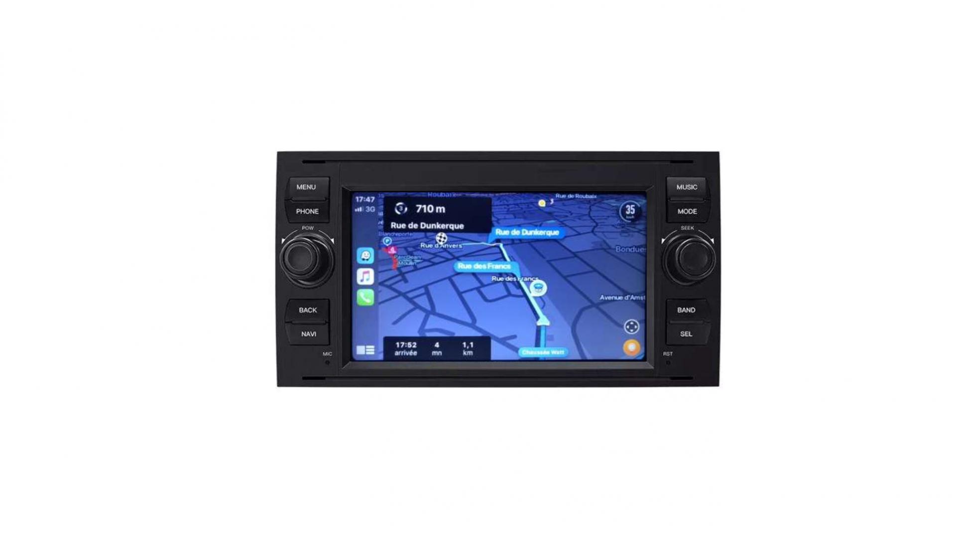 Autoradio GPS tactile Bluetooth Android & Apple Carplay Ford Kuga,Transit,C-Max,S-Max,Fiesta,Focus,Fusion  et Mondéo + caméra