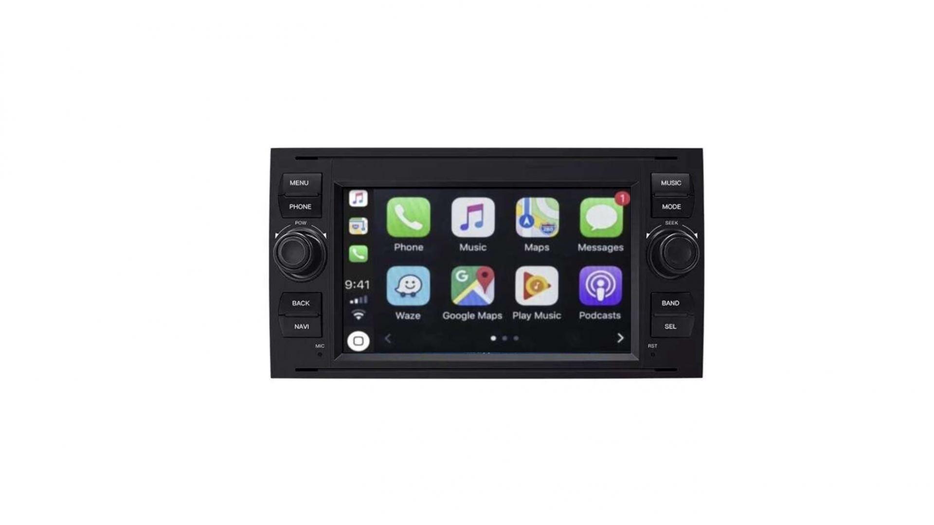 Autoradio GPS tactile Bluetooth Android & Apple Carplay Ford  Kuga,Transit,C-Max,S-Max,Fiesta,Focus,Fusion et Mondéo + caméra