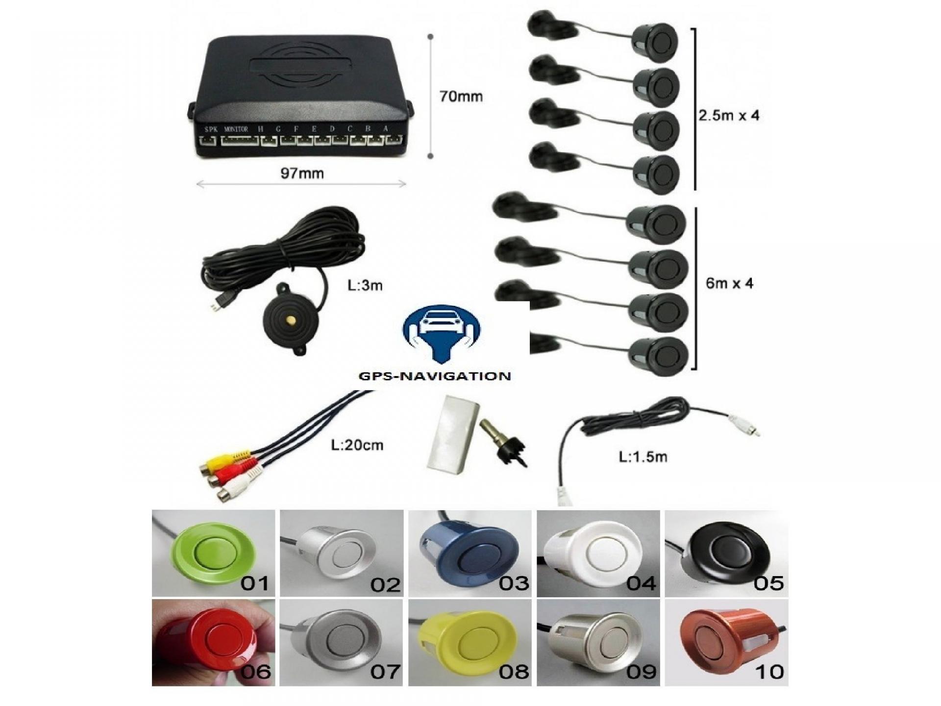Gps navigation fr affichage video camera avant arriere radars avant arriere plusieurs couleurs trepan 3 4