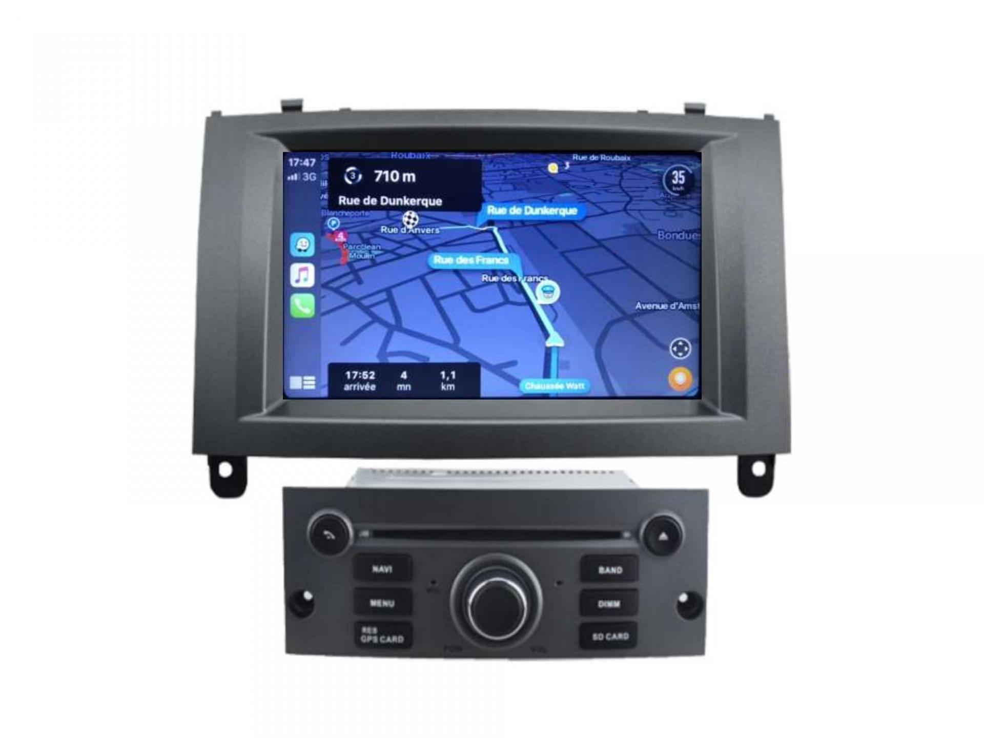 Autoradio Peugeot 407 Android Bluetooth GPS Carplay Ecran Tactile