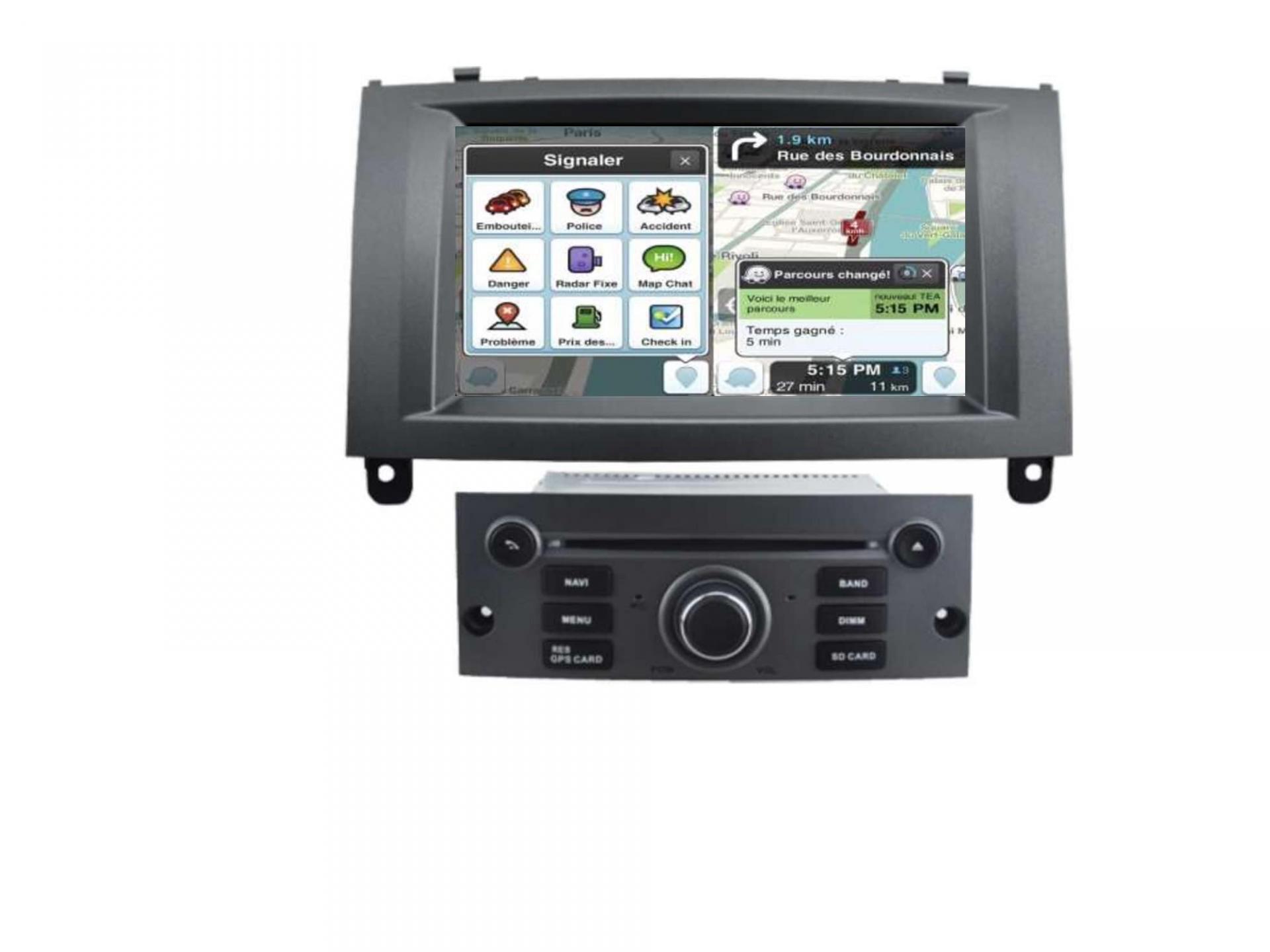 AUTORADIO ANDROÏD GPS BLUETOOTH PEUGEOT 407 + CAMERA DE RECUL