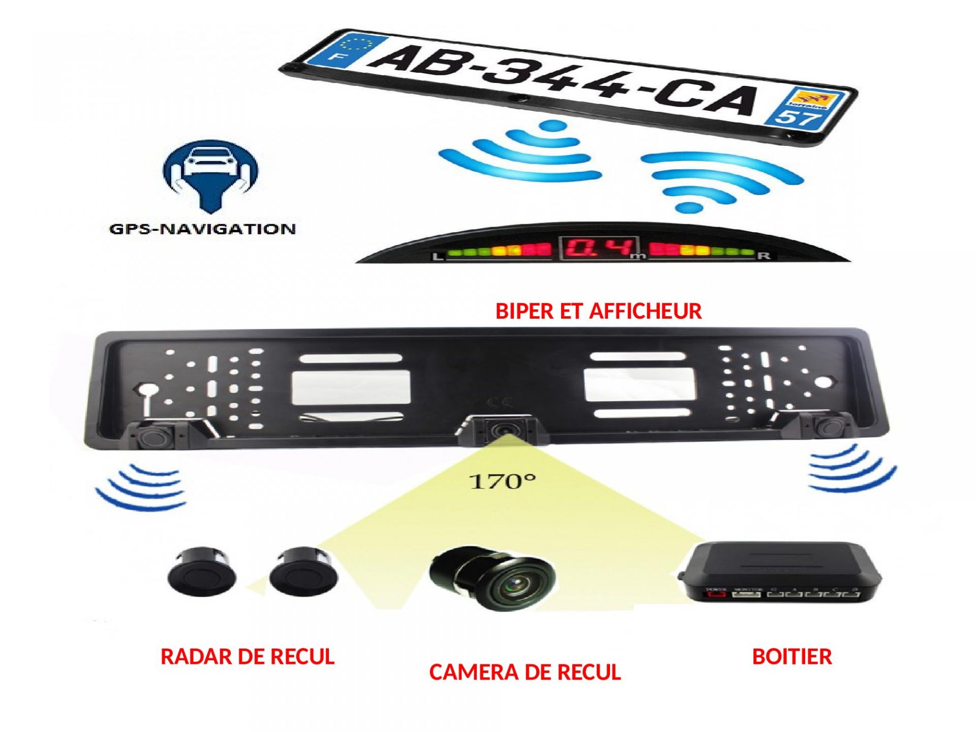 Sans fil wifi cadre de plaque d immatriculation camera de recul de recul radar de recul vision nocture 2