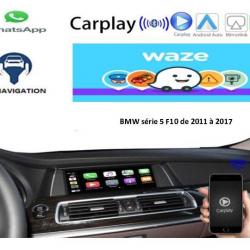 Boîtier Apple Carplay & Android Auto sans fil pour BMW série 5 F10 de 2011 à 2017