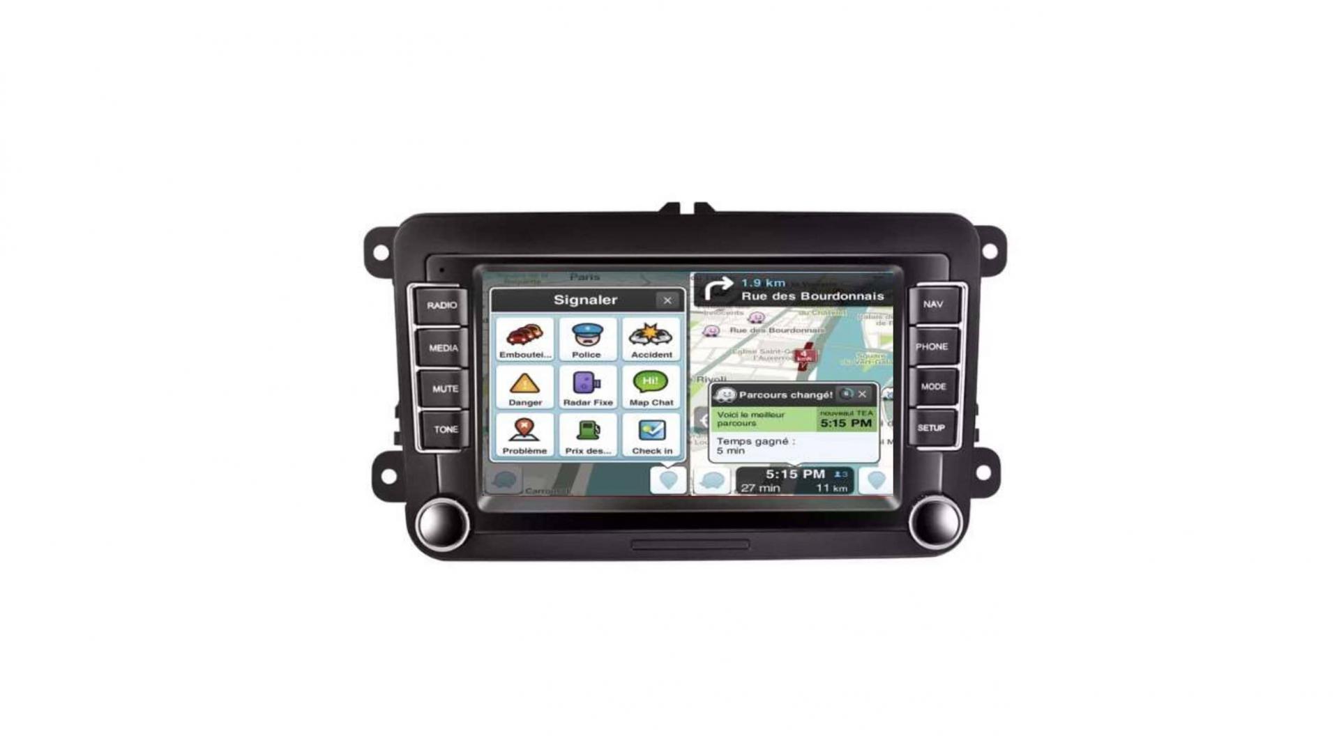 Golf, Passat, Eos, Polo, Passat, Coccinelle, Touran, Tiguan, Scirocco et  Caddy. Autoradio WiFi GPS Bluetooth 6,5 Pouces