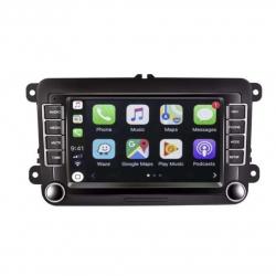 Autoradio GPS écran tactile avec boutons classique Bluetooth Android & Apple Carplay VW Golf 5 et 6,Touran,Tiguan,Passat,beetle,T5,Polo,EOS,Scirocco + caméra